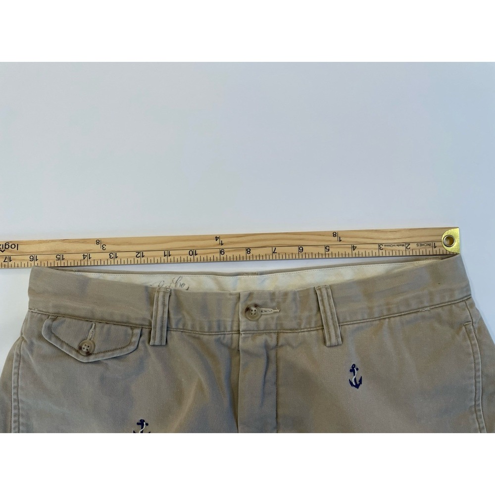 Polo Ralph Lauren Bedford Chino Shorts Mens 32 Khaki Anchor Embroidered 8.5" In - Picture 7 of 9